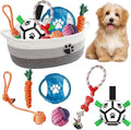 7 Pcs Puppy Dog Toys Storage Basket Set Dog Gift Chew Toys by Unknown