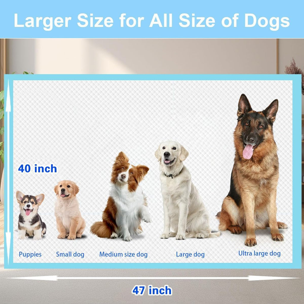 Dog Pee Pads, Super Absorbent Puppy Pads Disposable Dogs Training Pads, Quick Drying Leak-Proof Dog Potty Pads for Doggies Puppies Cats ( 40"x47" 40 Count)