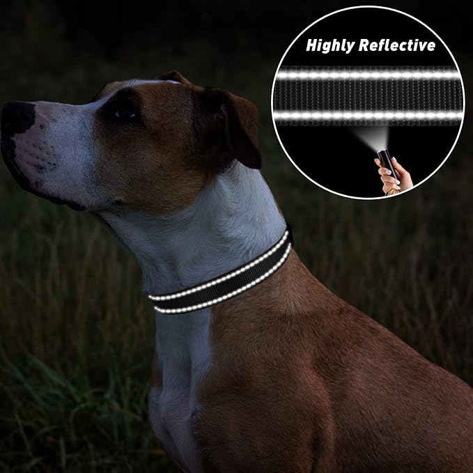TagME Reflective Nylon Dog Collars, Adjustable Classic Pet Collar - Image 5