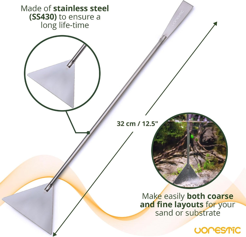 VORESTIC 4Pcs Aquascaping Tools, Stainless Steel Aquarium Tweezers, Scissors and Spatula - Aquascape Tools Set for Trimming, Maintenance