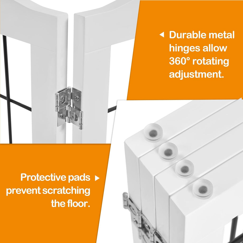 Yaheetech 32"H 4-Panel Extra Wide Freestanding Dog Gate For Stairs Doorways