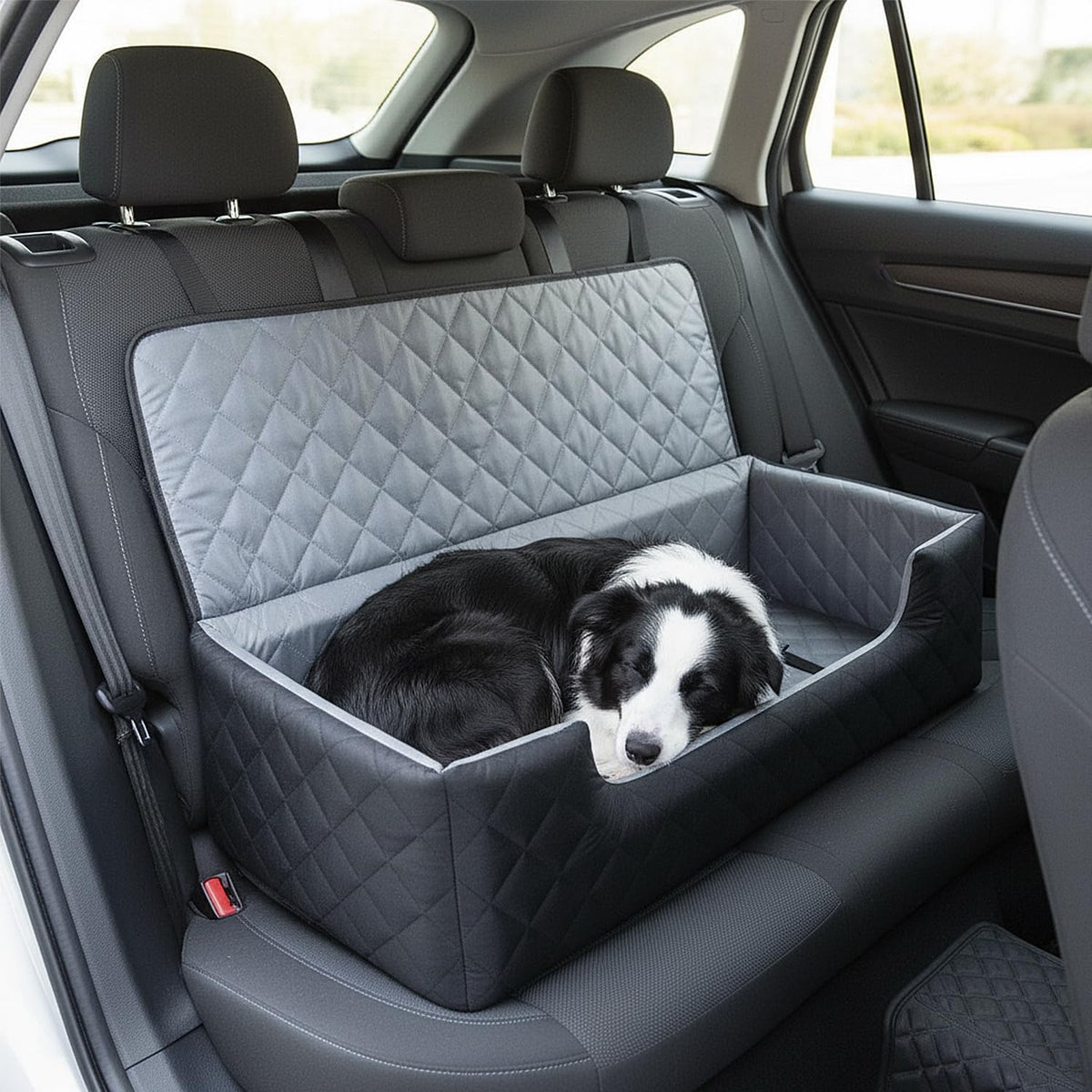 Black Large Dog Car Seat for Medium or Two Small Dogs Up to 50 lbs