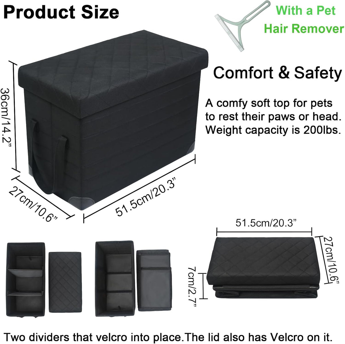 Car Back Seat Extender for Large Dogs up to 200lbs