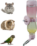 Leak-Proof Small Animal Water Bottle for Chinchillas, Guinea Pigs & Rabbits, Bird & Parrot Water Dispenser (Pink, 8.12oz)