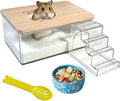 Hamster Sand Bath Box,Transparent Small Animal Bathroom & Digging Container