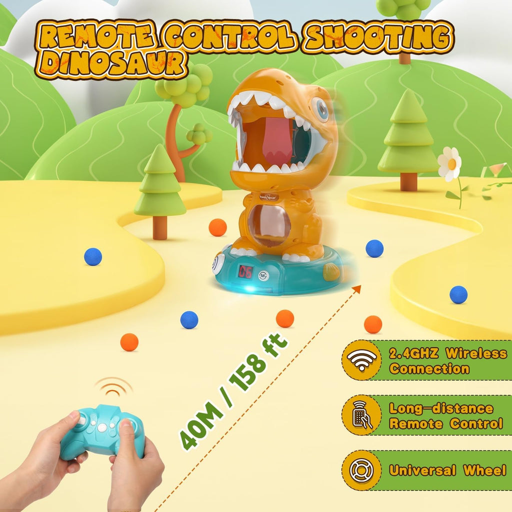 EagleStone Remote Control Dinosaur Shooting Toys with Spray and Auto Score