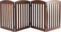 SPIRICH Wooden Freestanding Foldable Dog Gate, 96" Extra Wide 28" Tall