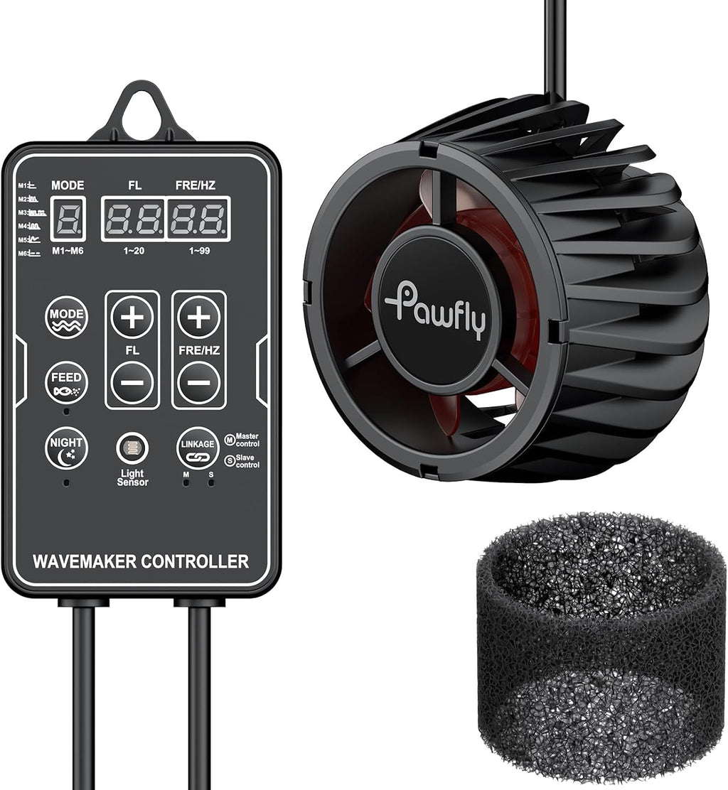 Pawfly Aquarium Powerhead 3400 GPH, Wave Maker for Aquariums DC 24V 20W, Power head for Aquariums, Aquarium Circulation Pump With Magnetic Base, Wavemaker for 50-450 Gallon Freshwater Saltwater Tank