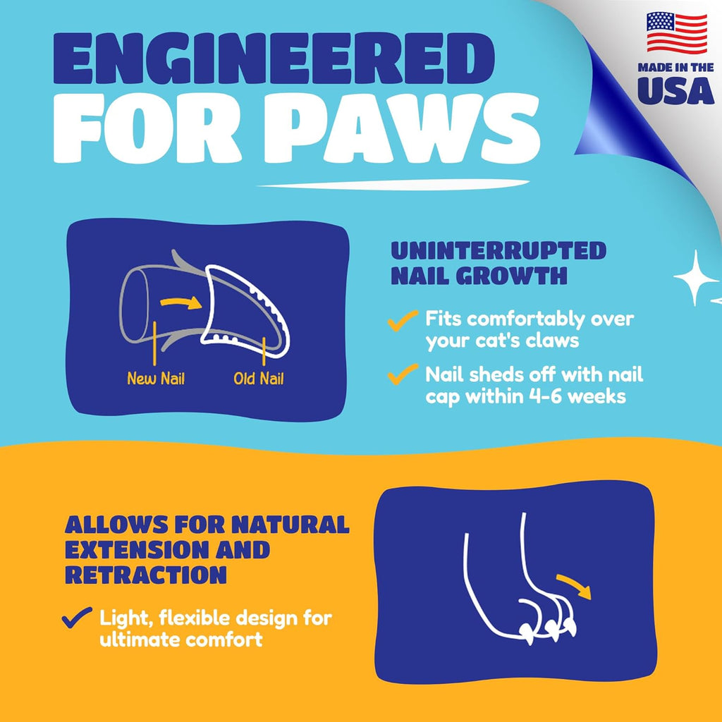 Soft Claws Nail Caps for Small Cats, 40 Caps, Red