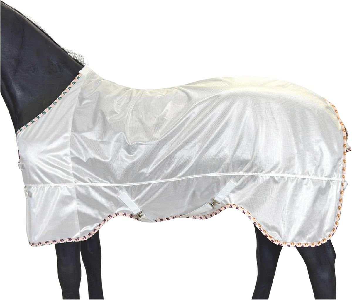 BARN & STABLE Breathable and UV Protective Tear-Resistant Mesh Horse Fly Sheet Comfy Equine Summer Sheet with Removable Web Leg Straps