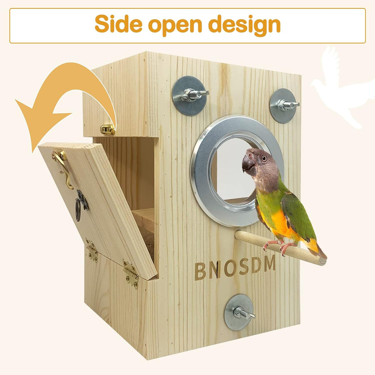 BNOSDM Parakeet Nesting Box Transparent Bird Breeding Nest with Perch
