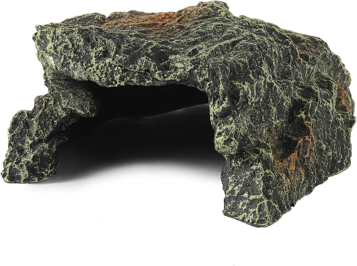 IBWell Resin Reptile Rock Cave, Lizard Tank Décor, Gecko Hide Reptile Hideout for Small Turtle Accessories for Tank, Leopard Gecko, Lazard Hideout