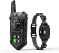 Dog Training Collar with Remote, 3-in-1 Electronic Dog Training & Bark Collar with Beep Vibration Shock Modes, LED Light & Safety Lock, IPX7 Waterproof Rechargeable Collar for Medium Large Dogs