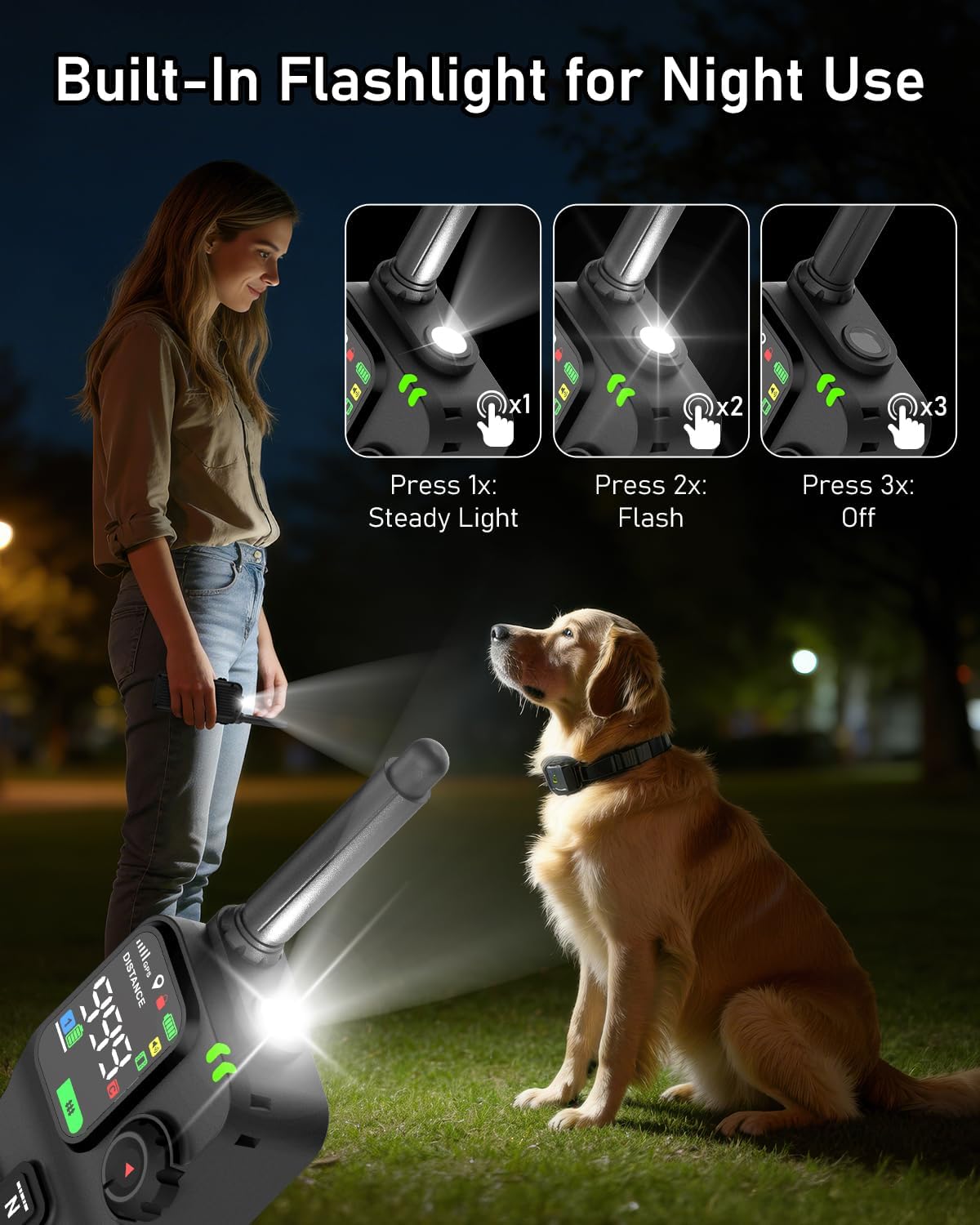 GPS Wireless Dog Fence with Remote Training, 25–999 Yards Range, 18+ lbs