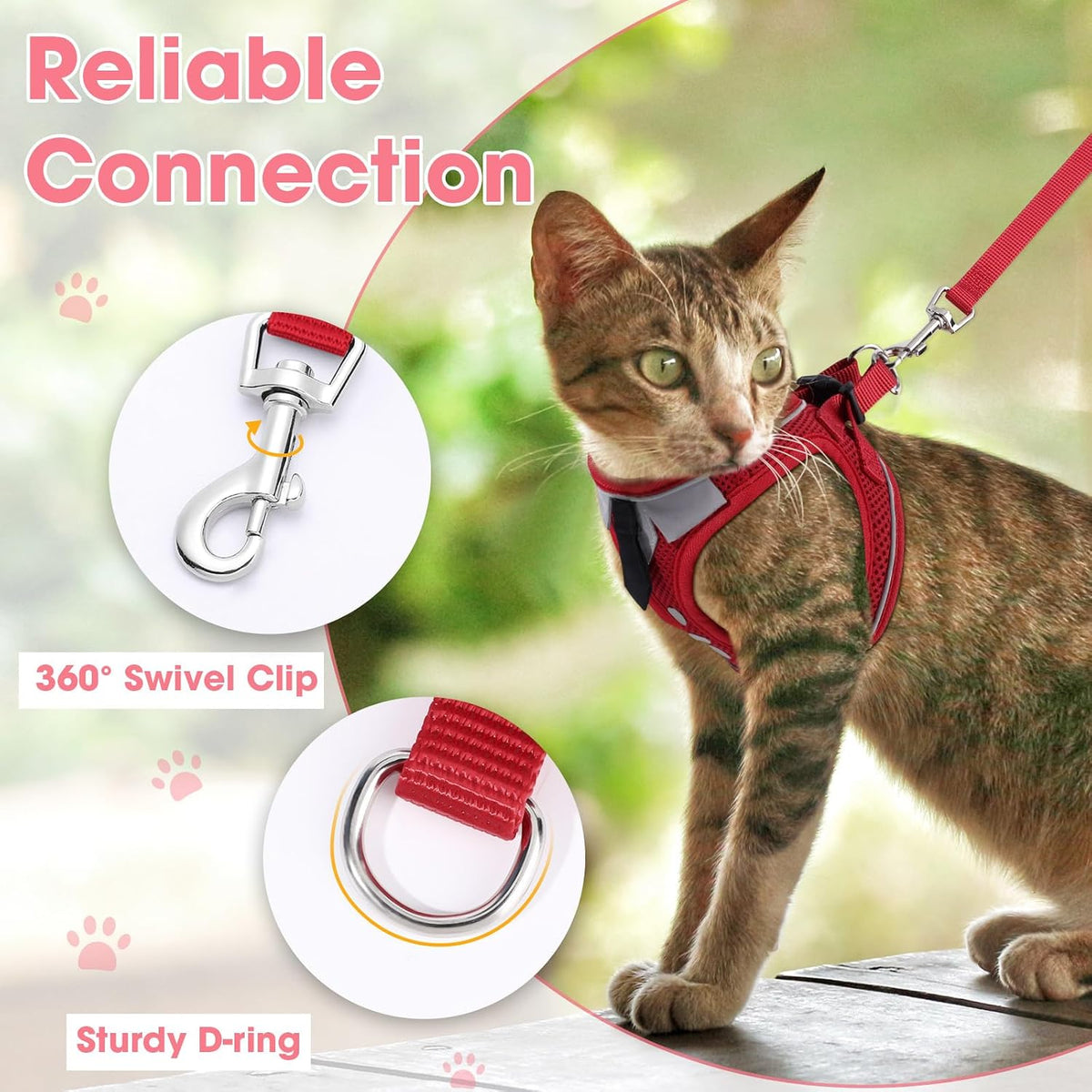 Cat Harness and Leash Set for Walking Escape Proof Vest for Kitten