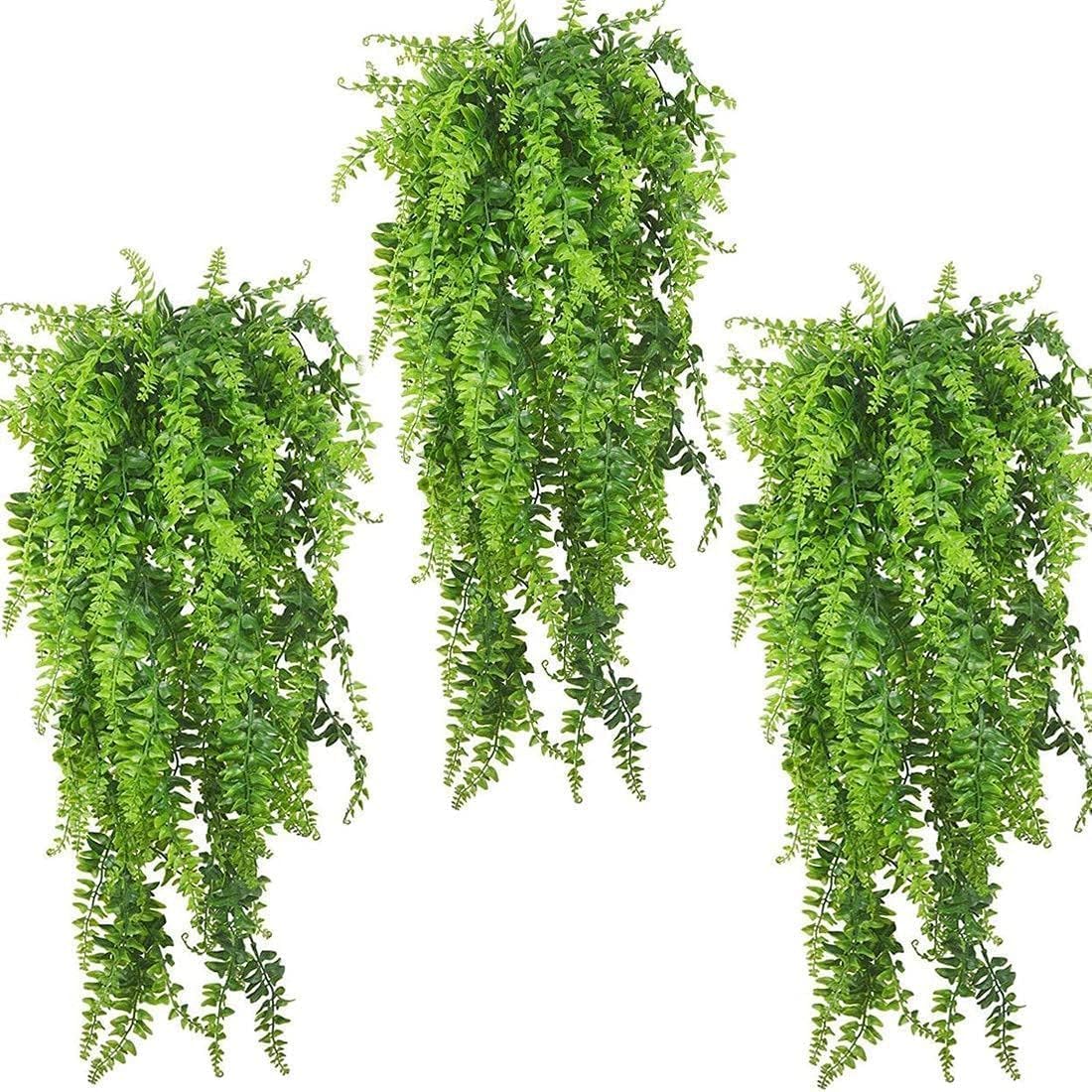 PINVNBY 3 Pack Reptile Plants Terrarium Hanging Fake Vines with Suction Cup Artificial Leaves for Bearded Dragons Lizards Geckos Snake Hermit Crab (Green, Purple and Red)