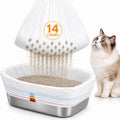 Sifting Litter Box Liners, 14 Count Drawstring Cat Litter Bags, 37 x 18 In