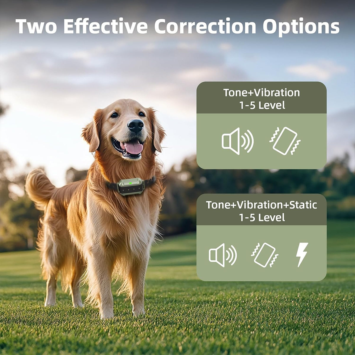 Wireless Dog Fence System, Precision Radar Electric Fence for Dogs, Portable Adjustable Dog Wireless Fence, IPX7 Waterproof Dog Collar, for Medium Large Dogs 15lb-110lb (for 2 Dogs)