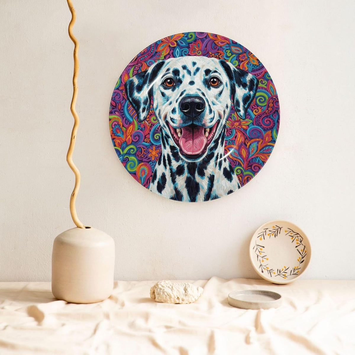 TOMASLINK Dalmatian Memorial Wall Decor Plate, Dog Memorial Gift, Pet Remembrance Wall Art Plate for Dog Mom and Pet Lovers