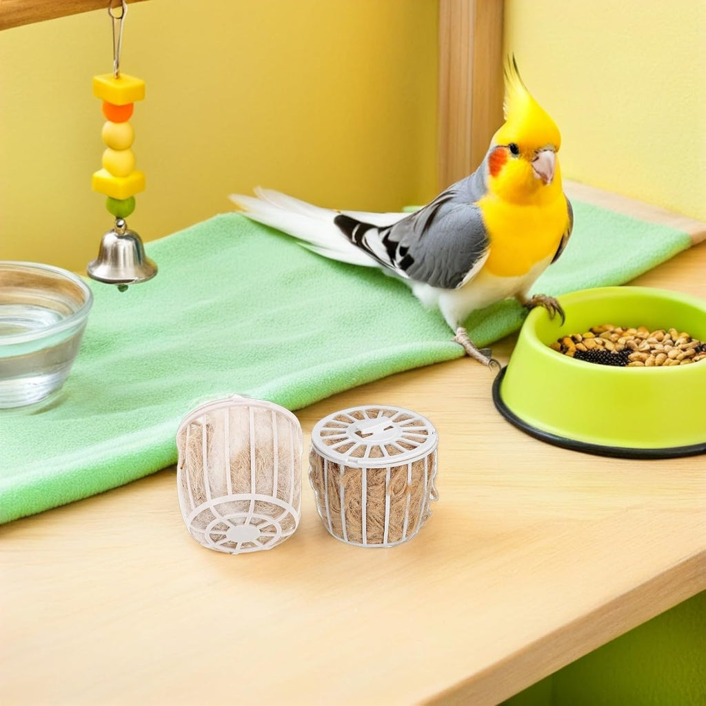 2-Pack Natural Jute Bird Nesting Material for Parakeets Canaries Finches Soft Comfortable Bird Bedding Cage Accessory for Breeding and Rest
