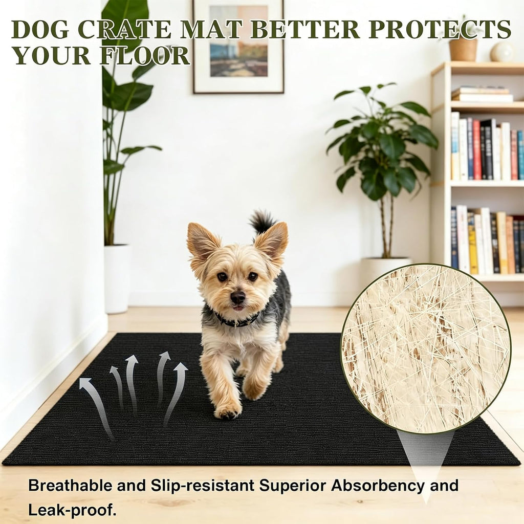 Mat for Under Dog Crate Washable Dog Crate Mat Pet Mats for Floor Waterproof Dog Mat Non-Slip Pads for Kennel Training Protect Floors (47" x 24" x 0.22")