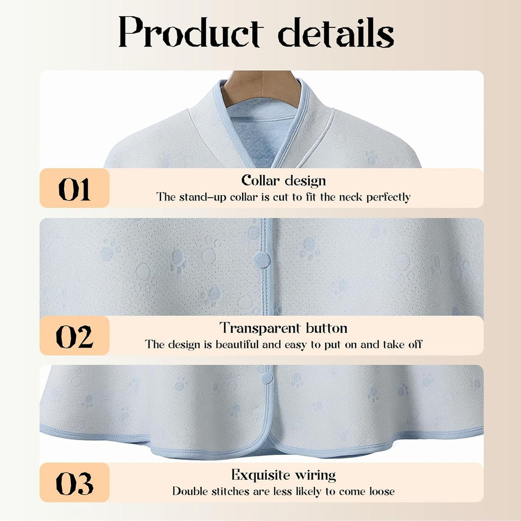 Reusable Parrot Diaper & Shoulder Protector - Poop Catcher Cloak for Cockatiels, Conures, Parakeets, Lovebirds, Small Macaws - Parrot Toys (White - Blue Border, Large)
