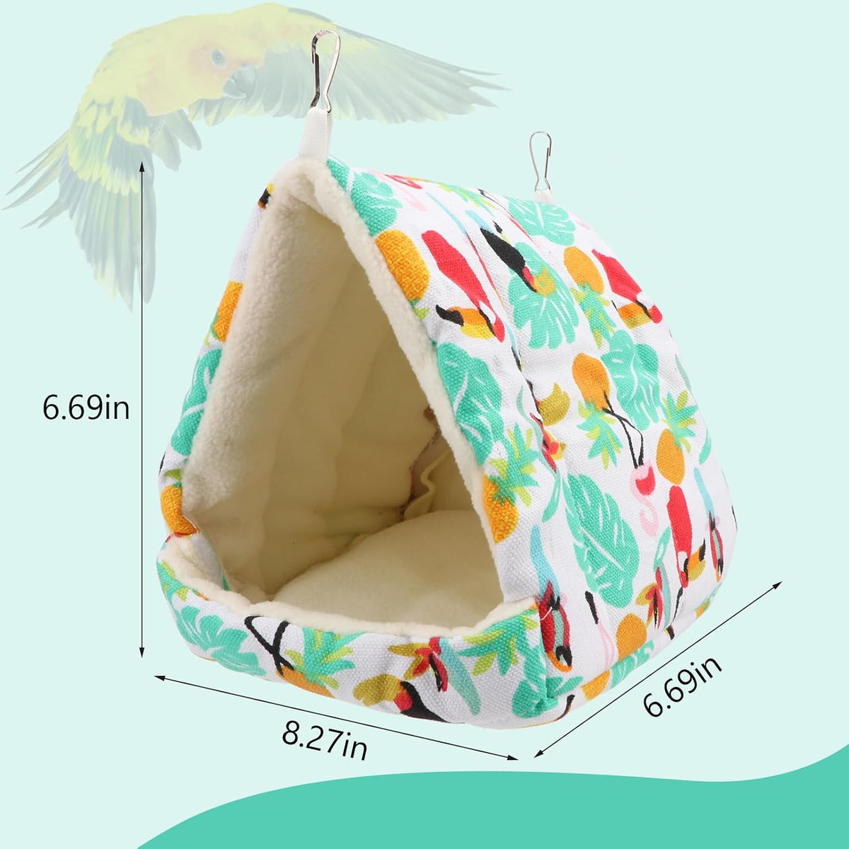 Hypeety Bird Hanging Hammock Nest Parrot Winter Warm Nest House for Cage