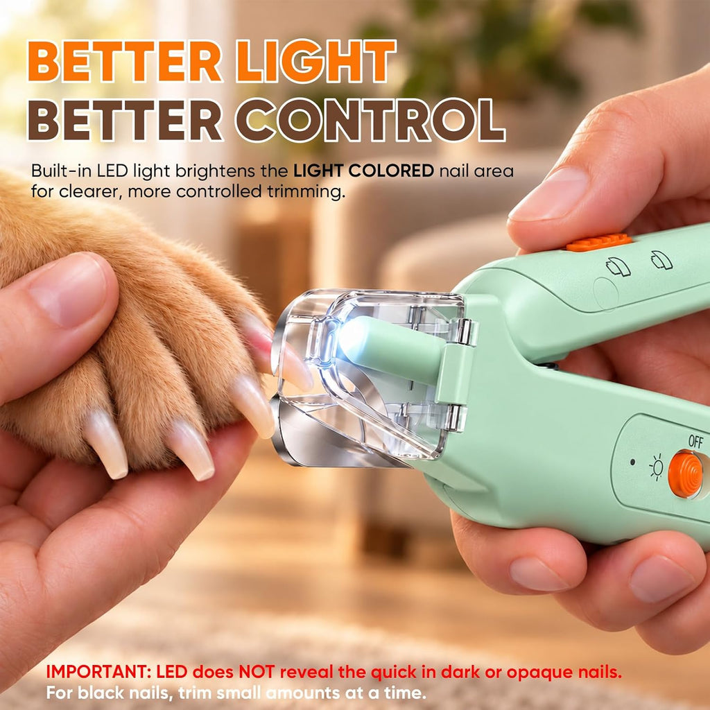 2-in-1 Dog & Cat Nail Clipper with Grinder, LED Light Rechargeable Grooming