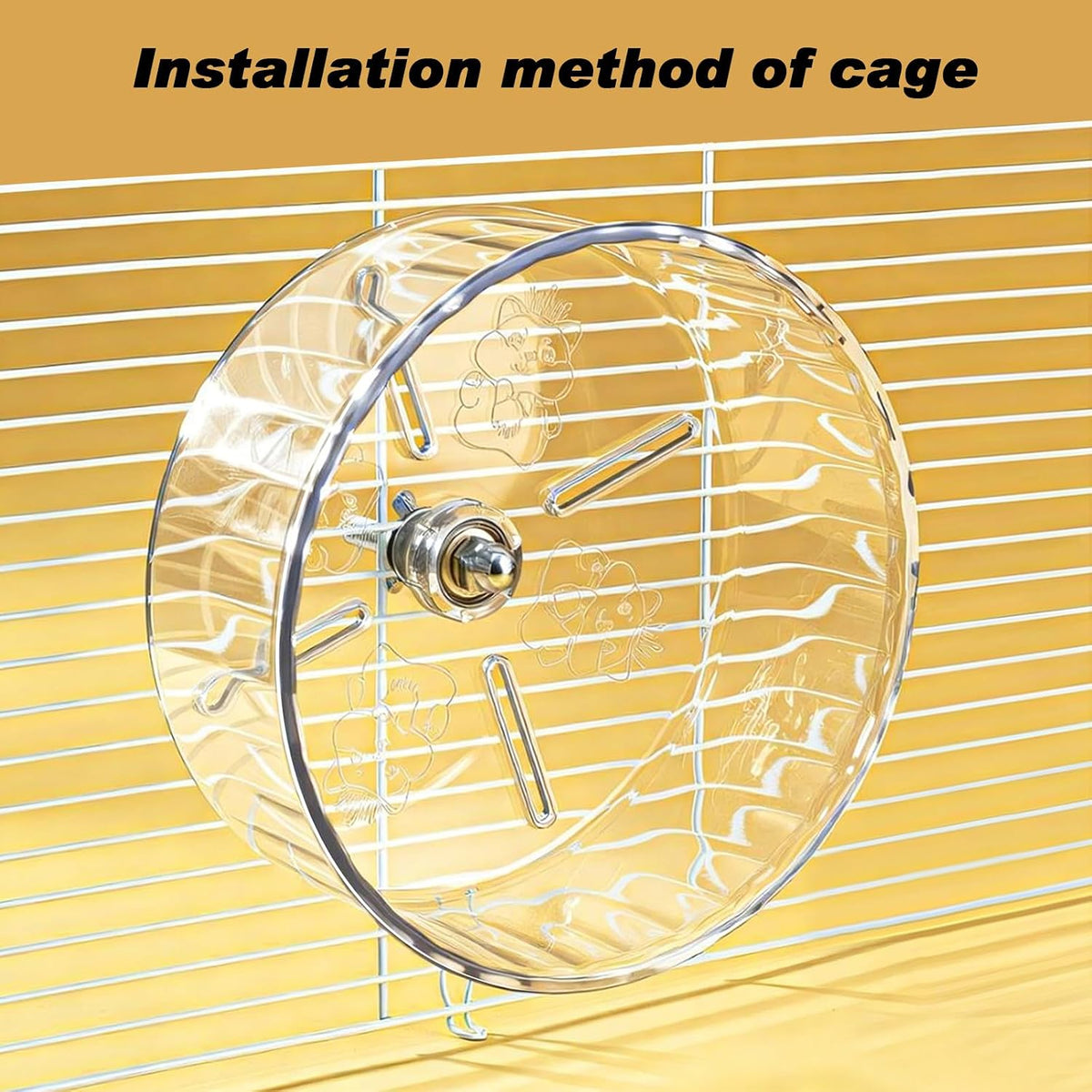Hamster Exercise Wheel,Super-Silent Small Animals Exercise Wheels,Quiet Hamster Running Wheels with Adjustable Stand for Hamsters,Gerbils,Rats,Other Small Pets(Transparent, 7 inch)