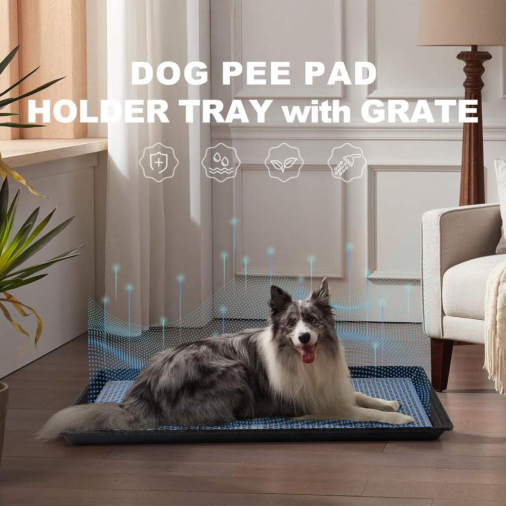 HQ4US Pee Pad Holder, Dog Potty Tray with Grate, Extra Large Litter Box