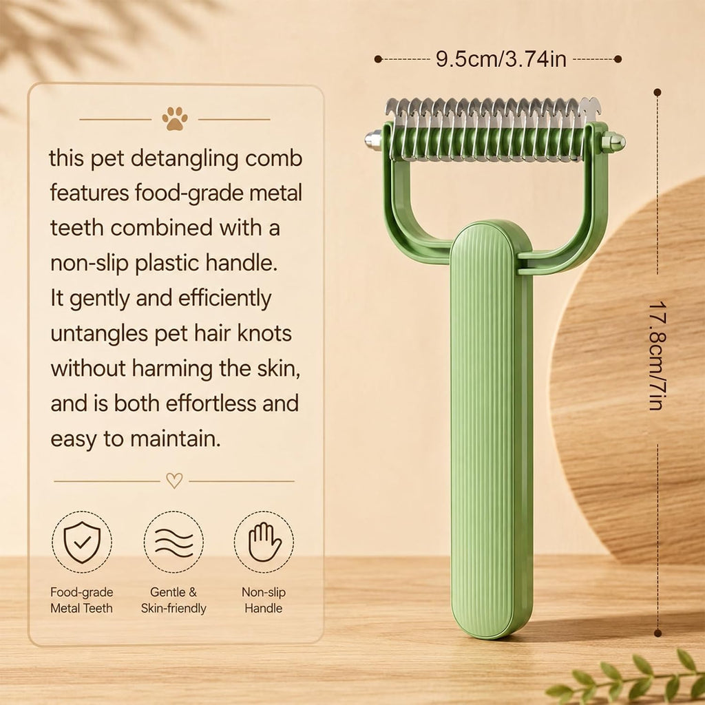2PC Double Sided Dematting Comb for Dogs and Cats, Pet Grooming Comb