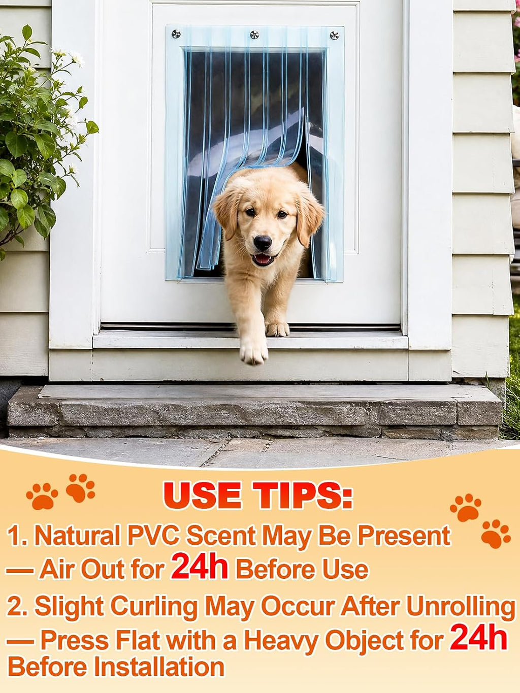 15.7in x 4.9ft Dog Door Replacement Flaps