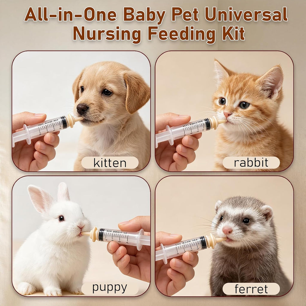 Newborn Puppies&Kittens Silicone Nipples FeedingSet&Small Animal NursingKit