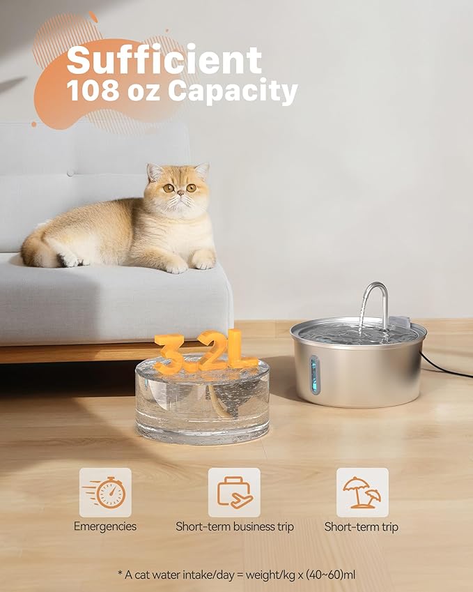 Cat Water Fountain Stainless Steel: Cat Fountain - Image 2