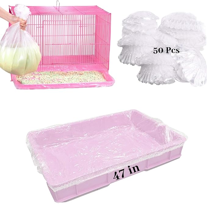 BNOSDM 50 PCS Disposable Rabbit Cage Liner Plastic Guinea Pig Cage Bedding by BNOSDM