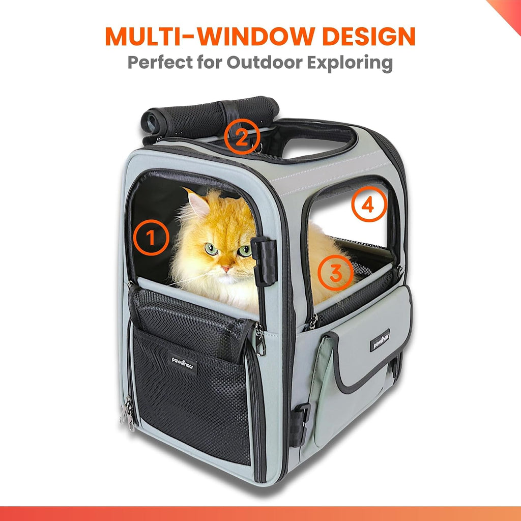 Crash-Tested Multi-Window Dog Backpack Carrier - Certified Crash Protection