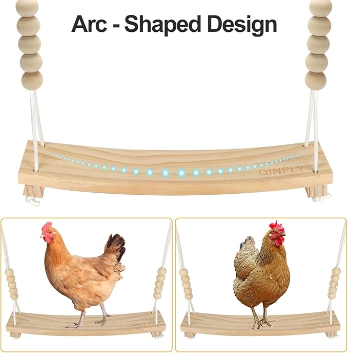 Arc-Shaped Chicken Swing Perch Enrichment Toys Handmade, Chicken Accessories - Image 3