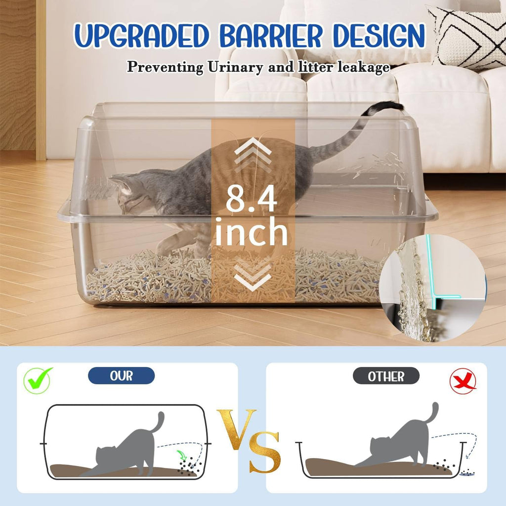 Stainless Steel Cat Litter Box, Kitty Litter Box for Small Cats