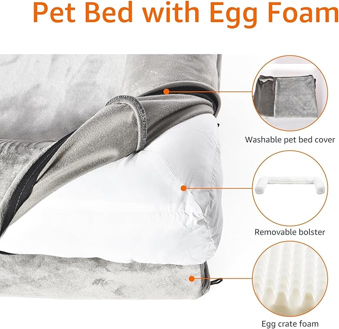 Amazon Basics Dog Bed with Cooling Gel Memory Foam, Pressure-Relief Support - Image 4