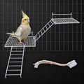 4 Pack Stainless Steel Bird Standing Platform with Cleaning Brush Set, Bird Perches for Cage, Cage Accessories for Budgies, Cockatiels, Lovebirds, Green Cheeks, Small to Medium Birds