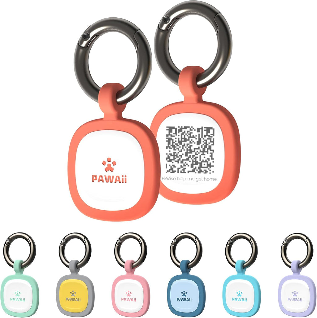 Pawaii Dog ID Tag, Silent Silicone QR Code Tag, Scan Alerts, No App, 1 Pack