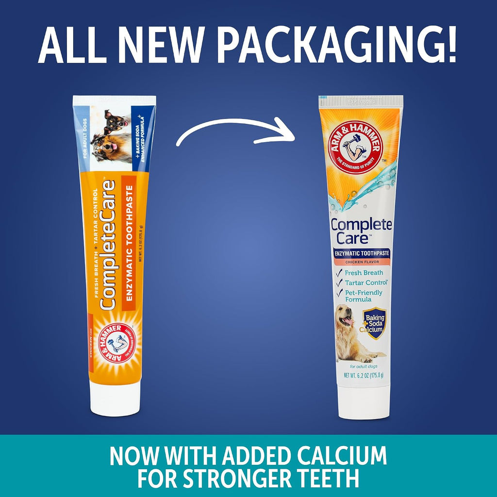 Arm & Hammer Complete Care Enzymatic Dog Toothpaste, Chicken, 6.2 Oz, 6-Pk