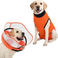 Avont Dog Recovery Suit After Surgery Bundle with Inflatable Dog Cone Collar with Transparent Shield