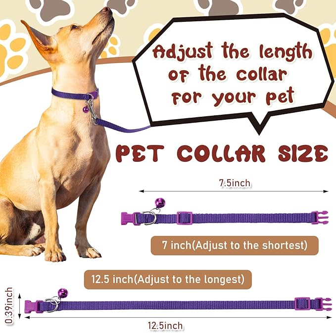 Amylove 48 Pcs Dog Collar and Leash Set, Polypropylene Adjustable Puppy Collars - Image 2