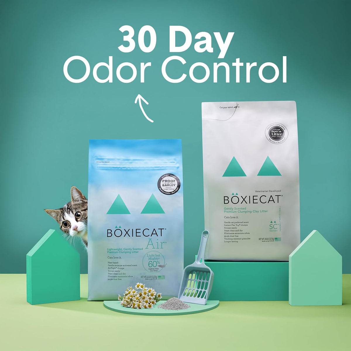 Boxie Scented Lightweight Cat Litter 30+ Day Odor Control Dust Free 16.5 lb