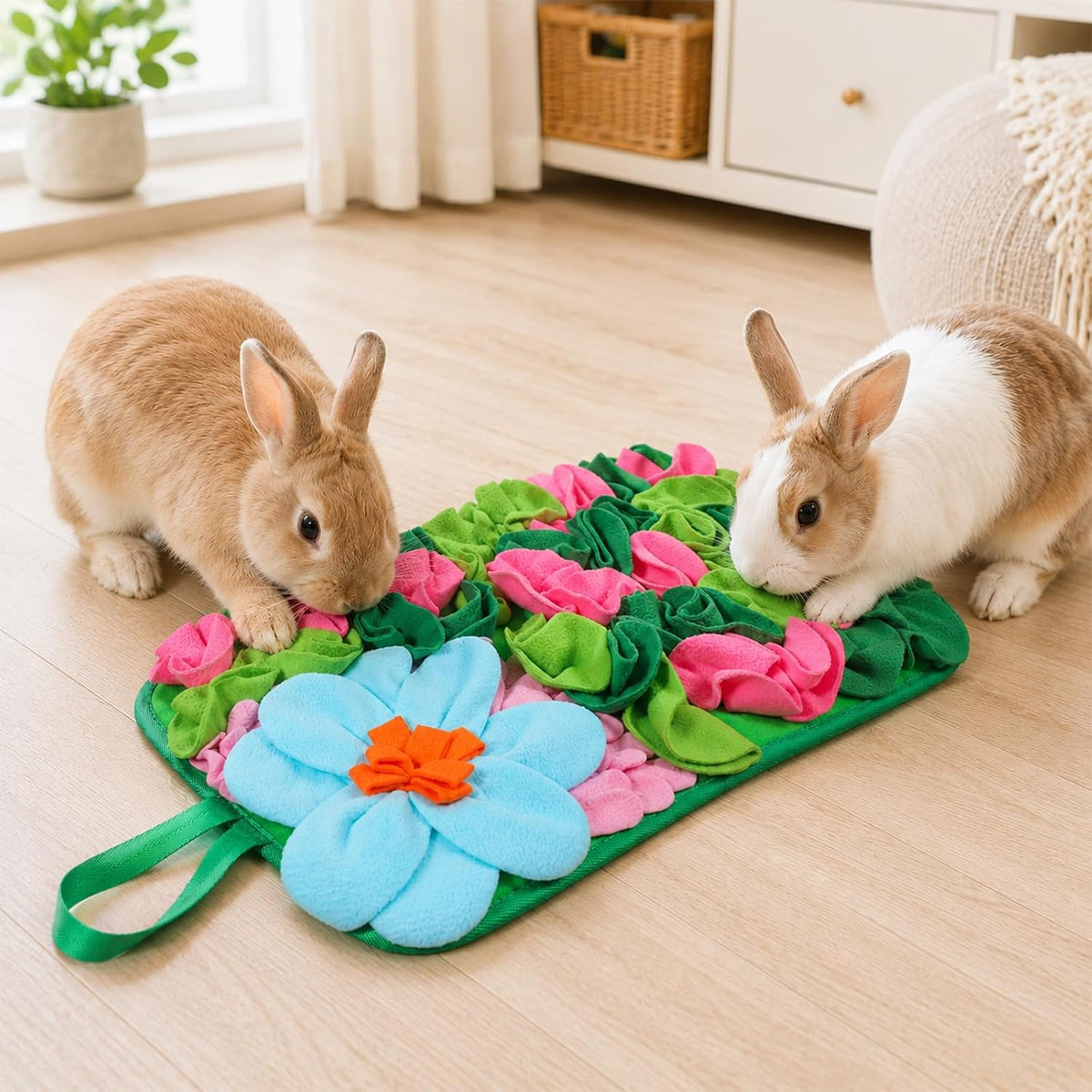 Rabbit Foraging Mat, Interactive Snuffle Mat for Rabbits