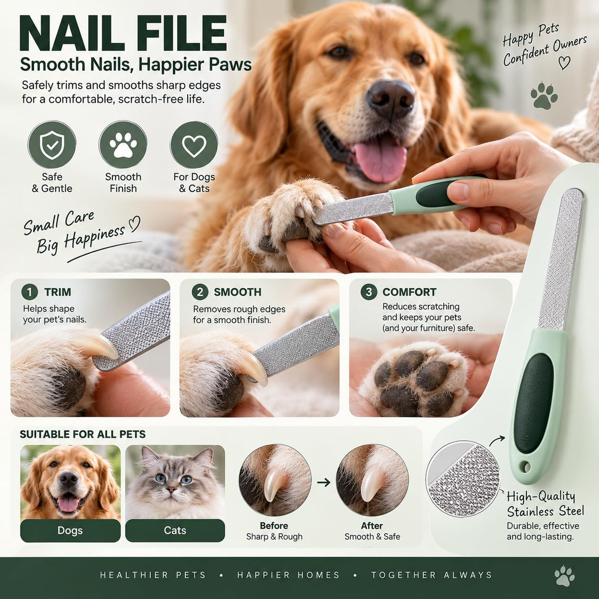 Pet Grooming Kit for Dogs & Cats, 8-in-1 Dog Grooming Kit with Travel Case, Collapsible Bowl, Deshedding Brush, Slicker Brush, Nail Clipper & Toothbrush