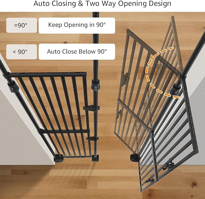 unipaws 86" High Extra Tall Cat Gate, Auto Closing and No Drilling Safety Gate - Image 4