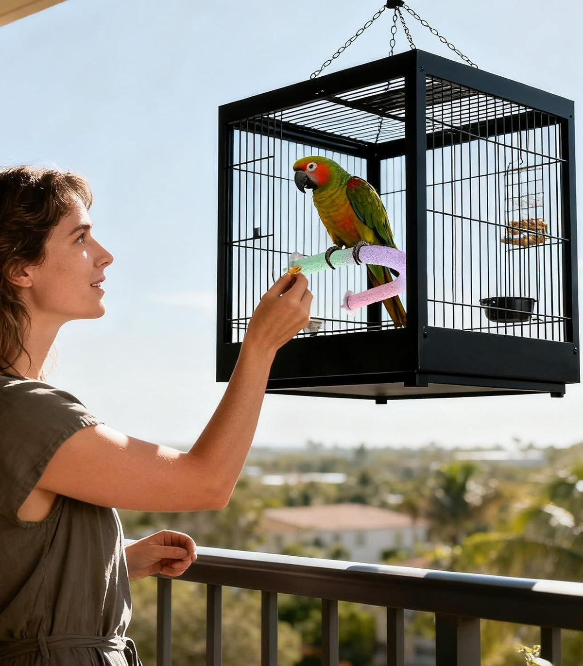 U Shape Parrot Perch Cage for 4cm Large Pad Fits Bird perches