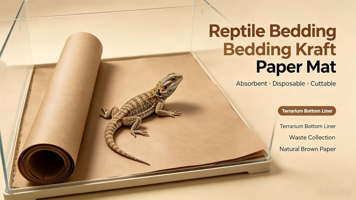 Reptile Carpet & Kraft Paper Liner - Leopard Gecko Tank & Accessories,Reptile Tank, Turtle Grass, Cricket Mat, Snake & Tortoise Bedding, Dust Free for Snakes, Easy Clean Gecko Mat